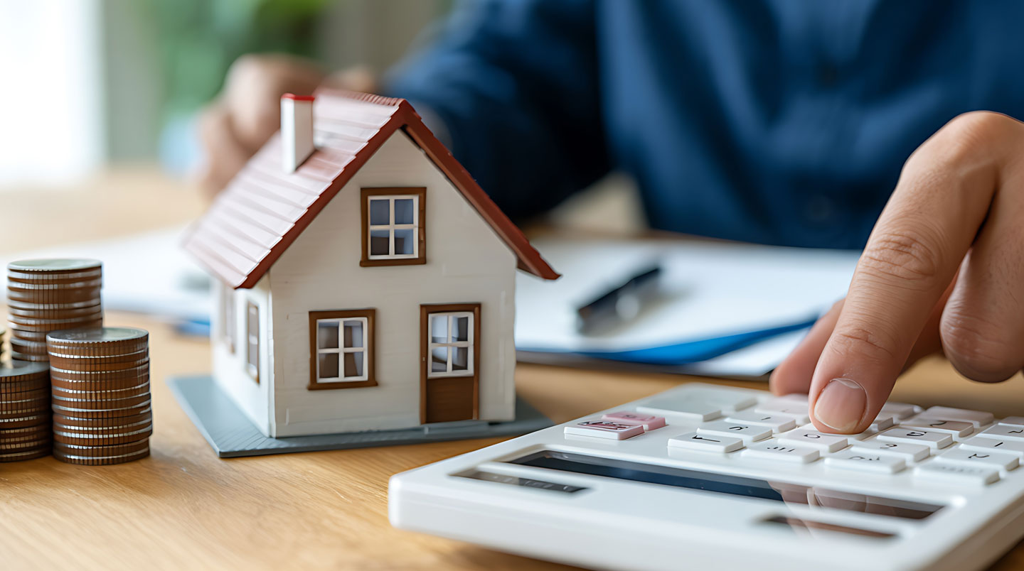 Illustration de trois options de prêt immobilier : prêt classique, crédit relais, prêt à impact.