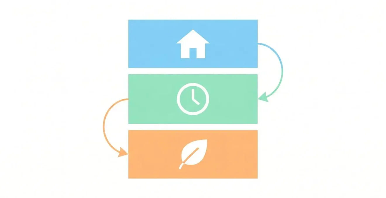 Illustration isométrique des 5 étapes du crédit immobilier : du projet à la signature.